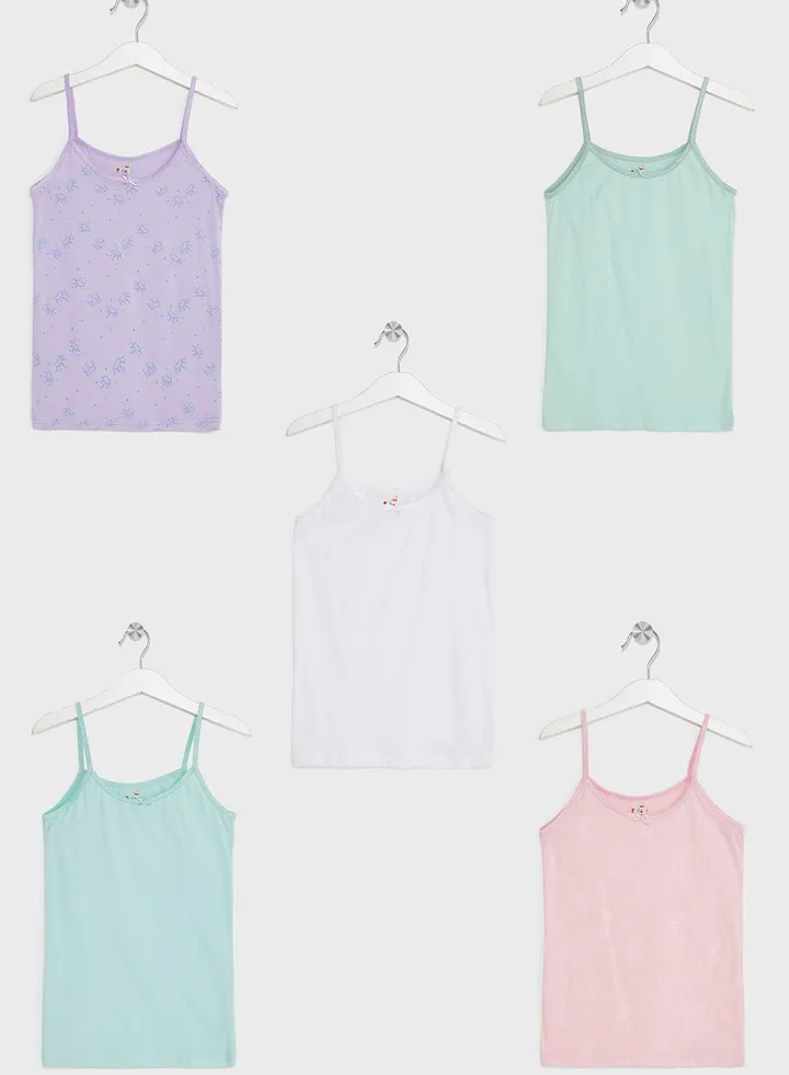 Pack Of 5 Girls Essential Camisole