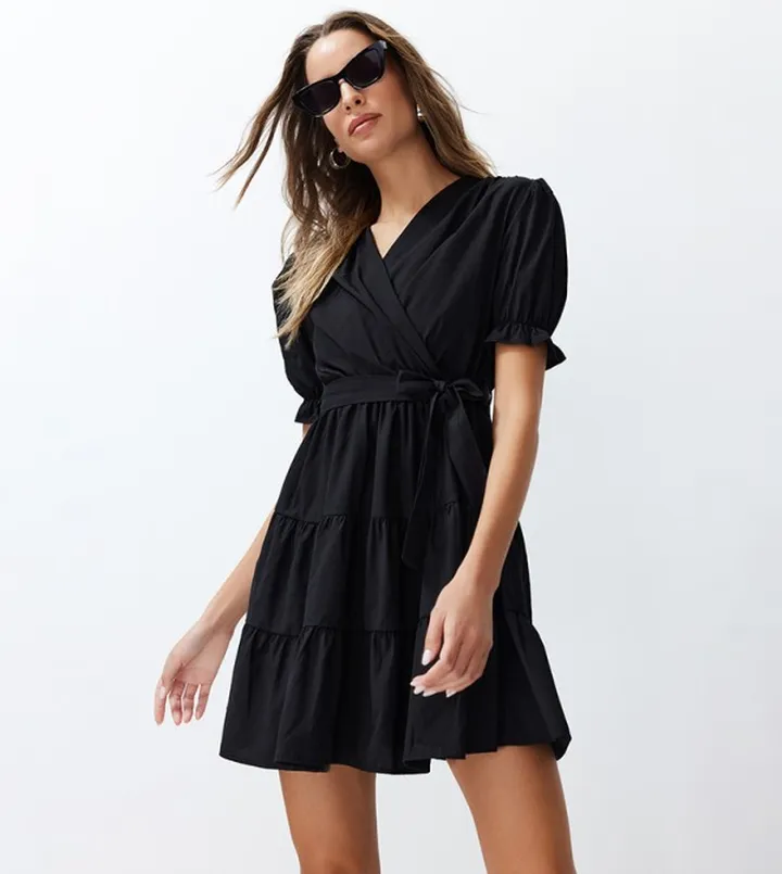 Printed Short Sleeves Mini Dress