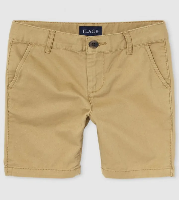 Boys Stretch Chino Shorts-Flax