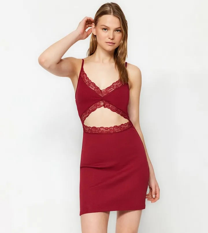 Cut-Out Detail Knitted Nightdress