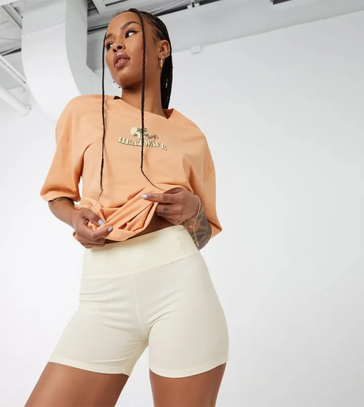 Ribbed Biker Shorts