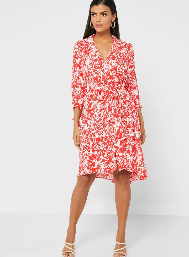 Floral Print Shirt Dress