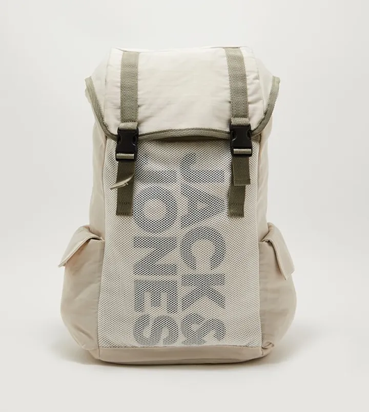 Logo Printed Mesh Backpack