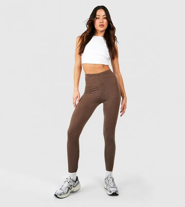 Tall Washed Two Tone Ribbed Leggings