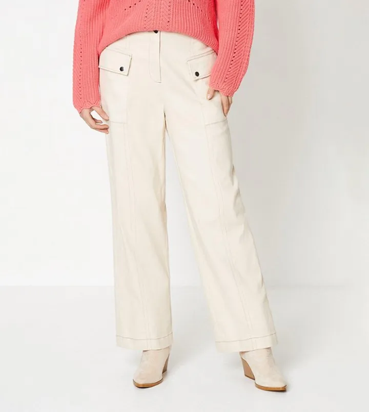 Twill Contrast Stitch Cargo Trousers