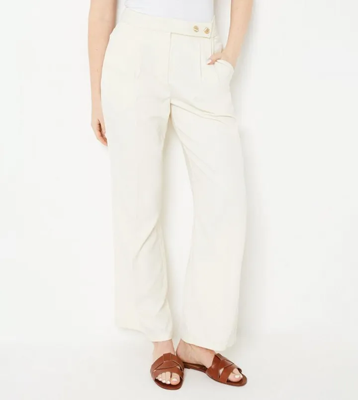 Tab Detail Pleated Trousers