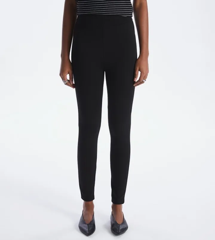 Solid Elastic Waist Leggings