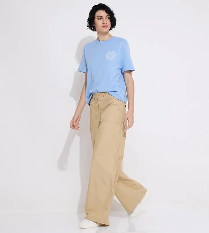 Solid Wide Leg Pants