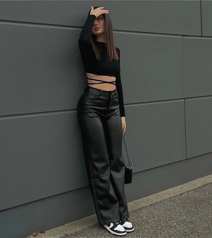 High Waist Relaxed Fit Pants