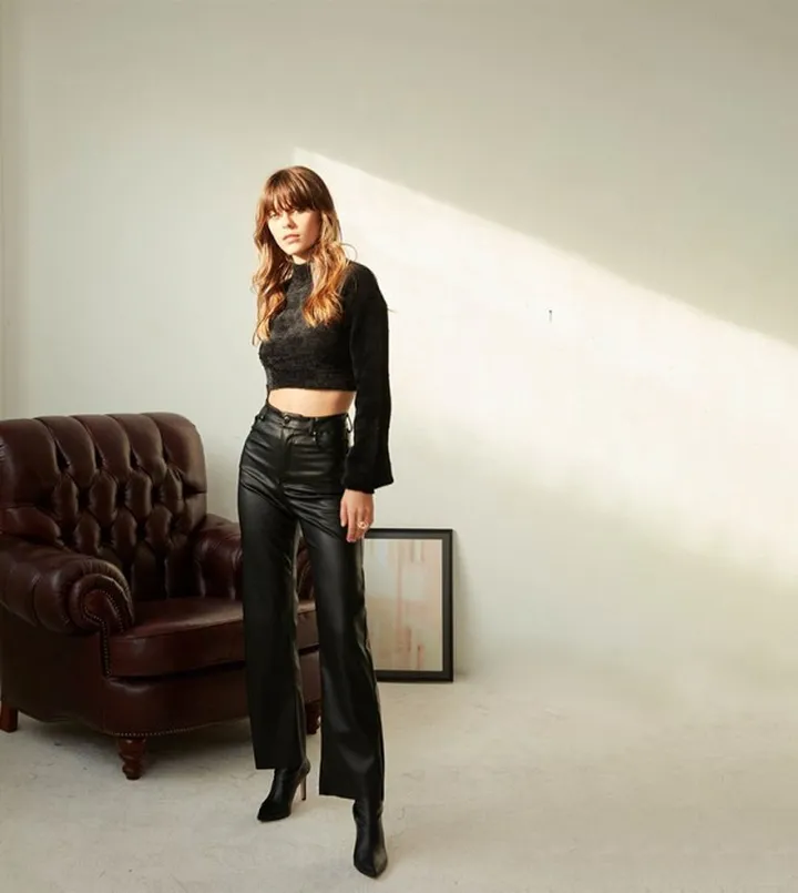 Straight Fit Leather Pants