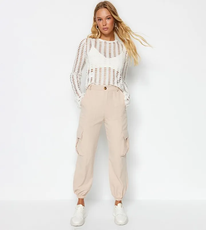 Drawstring Waist Cargo Jogger Pants