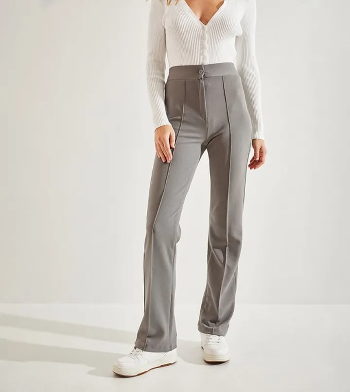 Seam Detail Flared Trousers
