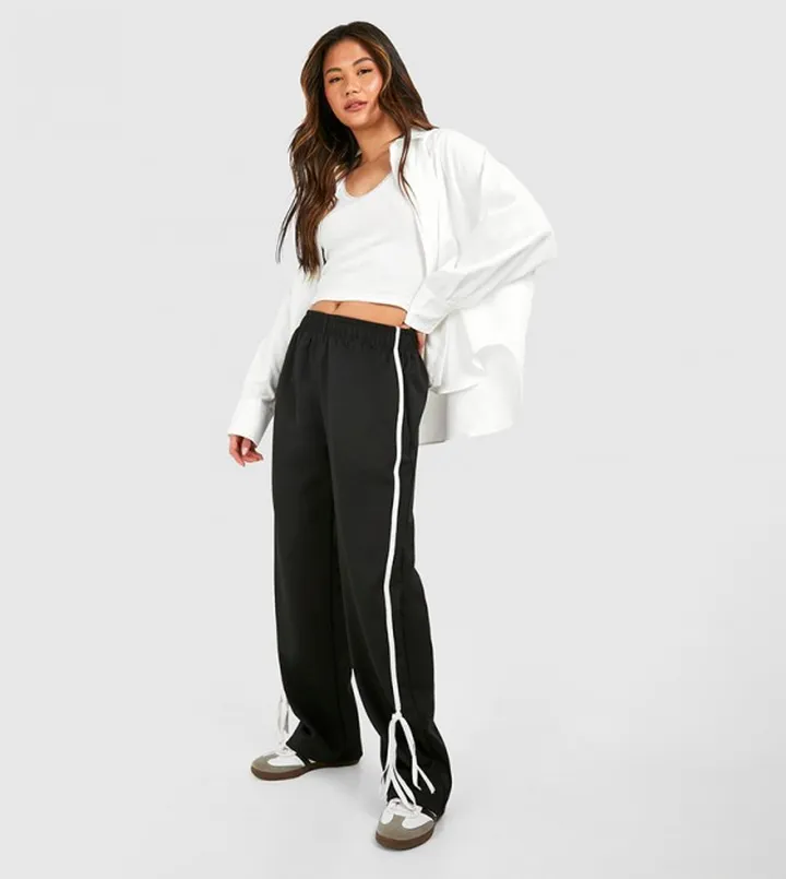 Side Stripe Bow Detail Sweatpants