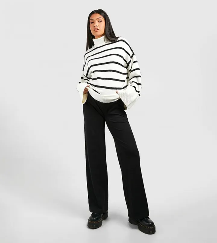 Cotton Jersey Wide Leg Trousers