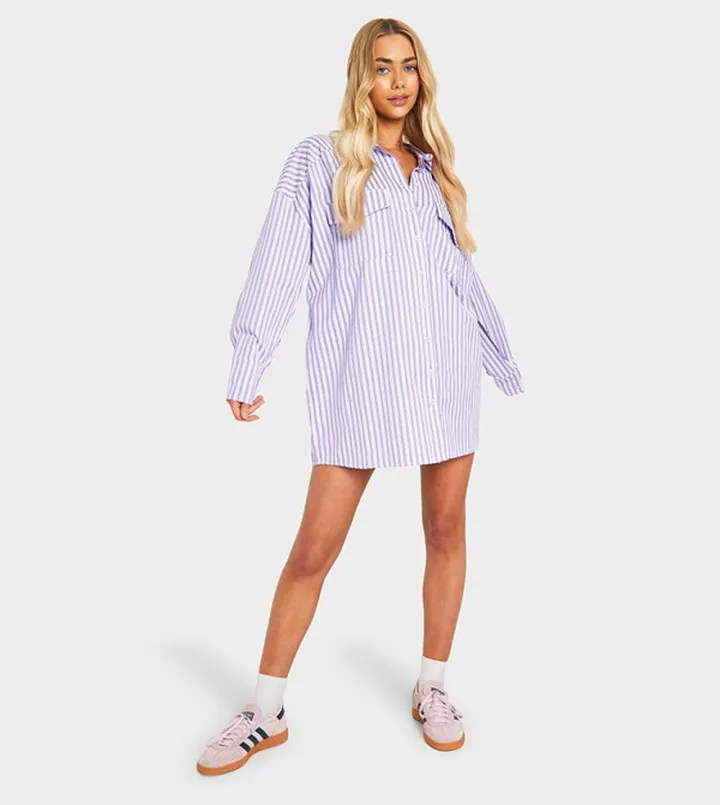 Oversized Pocket Shirt Dress
