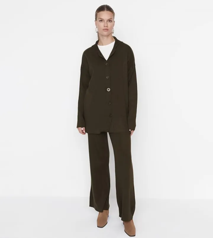 Button Detail Long Sleeves Co-Ord Set