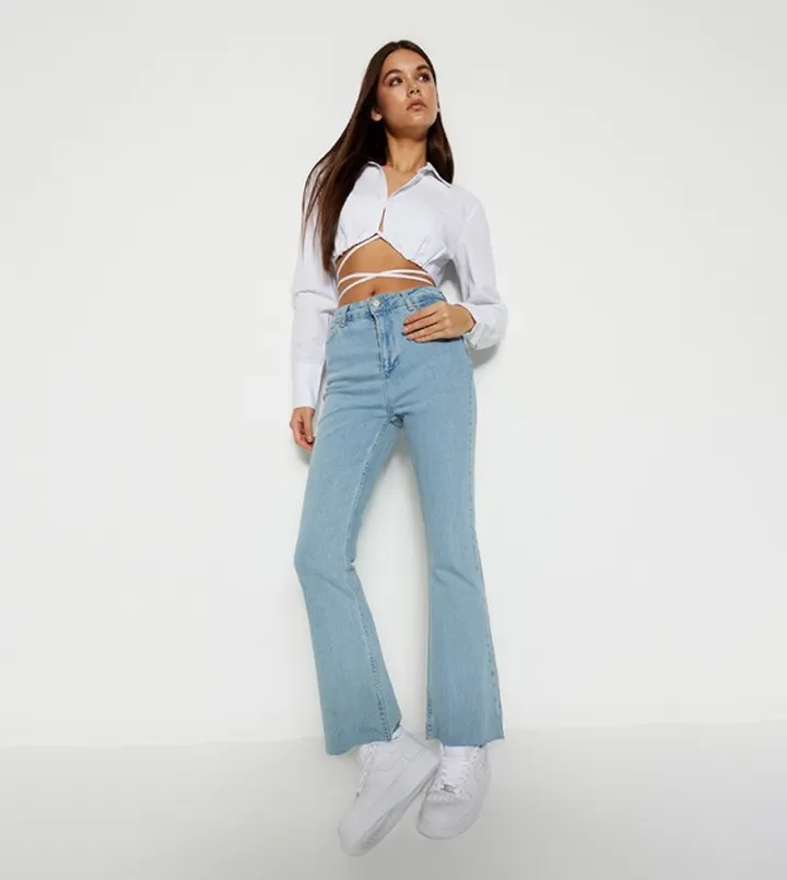 High Waist Crop Flare Jeans
