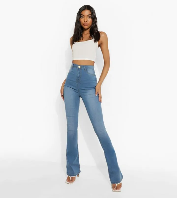 High Waist Basic Flare Jeggings