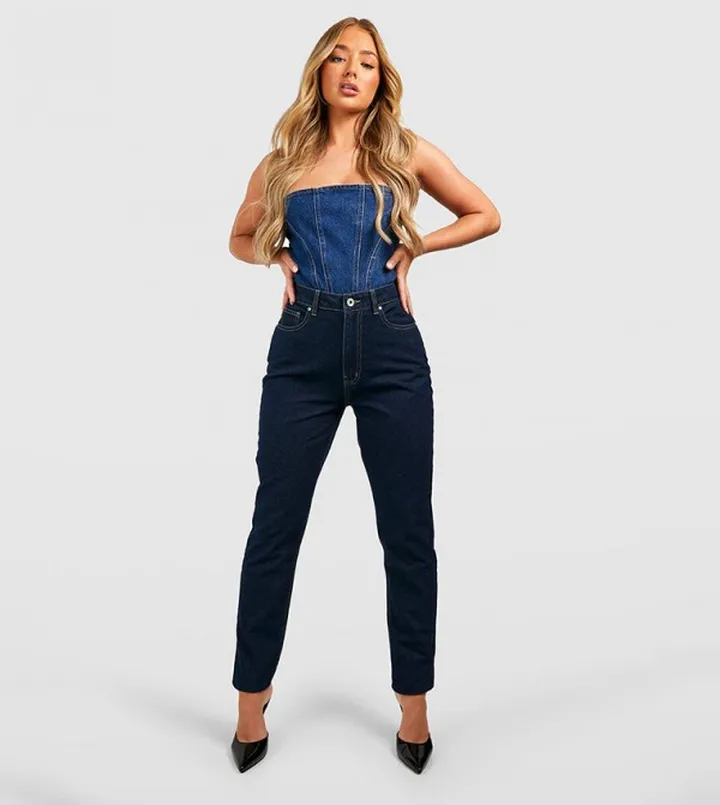 Basics High Waisted Mom Fit Jeans