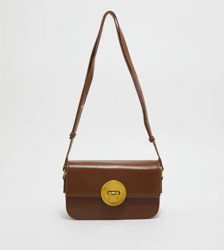 Metal Accent Flap Crossbody
