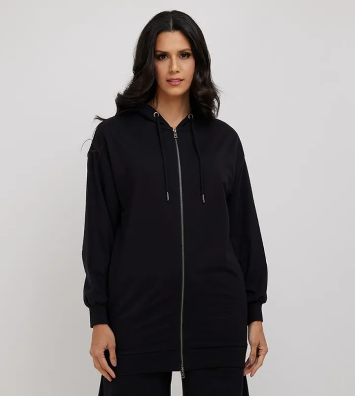 Aero Applique Detail Hooded Longline Jacket