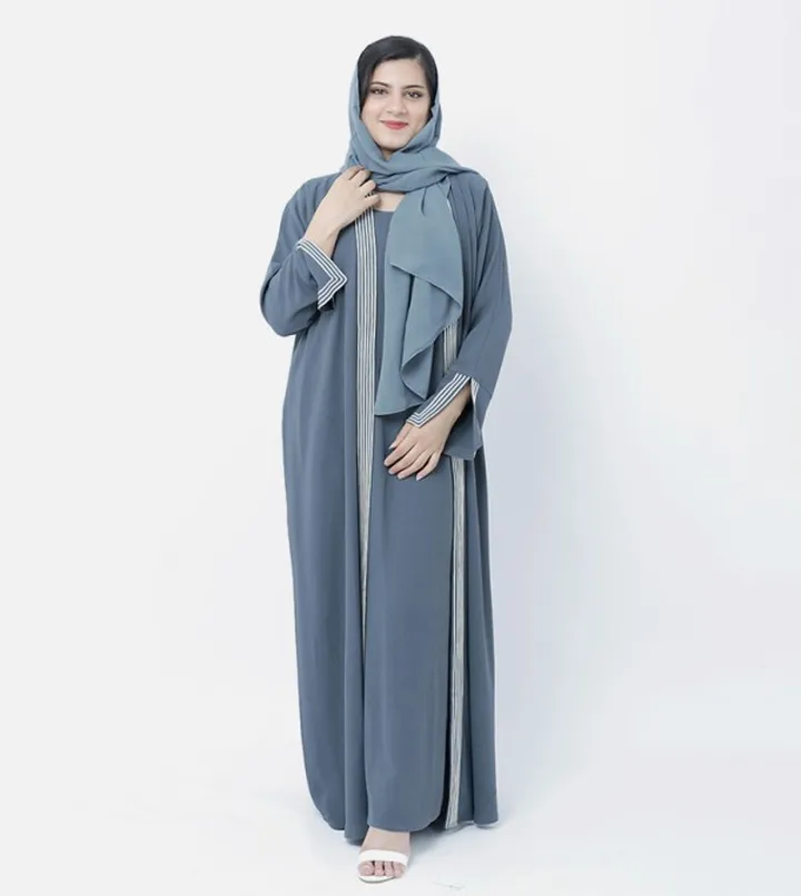 Modern Textured Long Sleeves Abaya