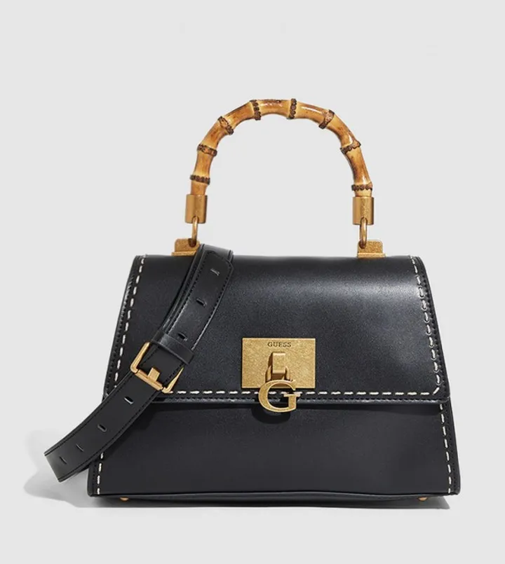 Bamboo Handle Satchel Bag