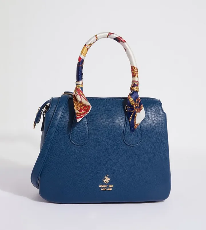 Scarf Charm Detail Satchel Bag