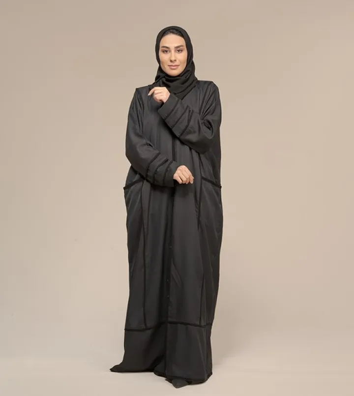 Striped Long Sleeves Abaya