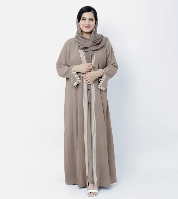 Modern Textured Long Sleeves Abaya