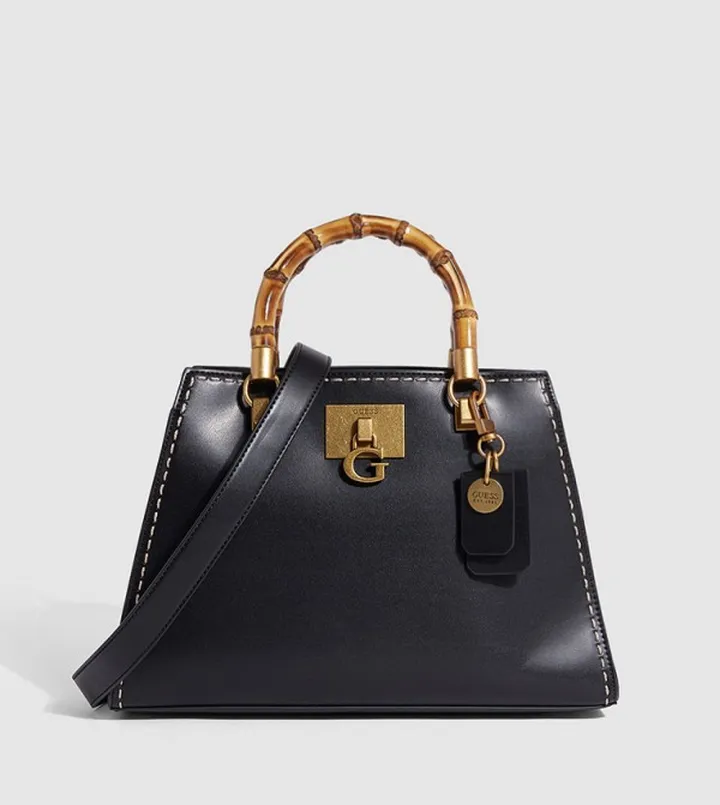 Bamboo Handle Satchel Bag