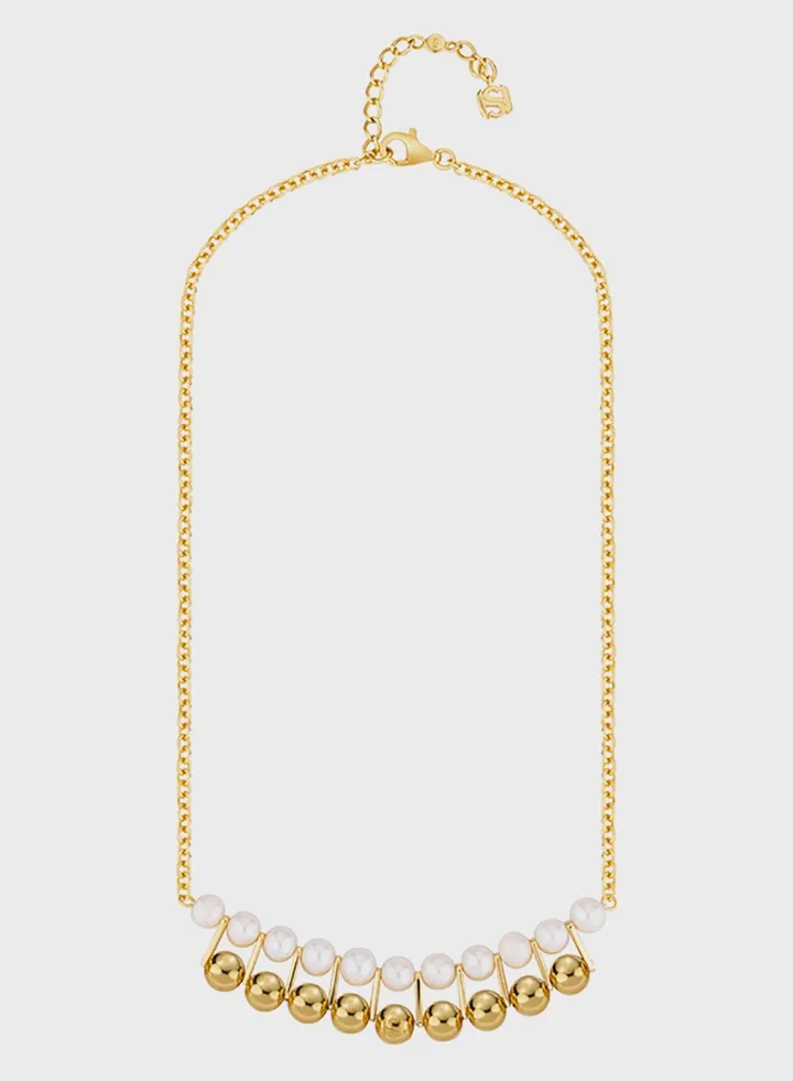 Frewater Pearls Double Layer Necklace With Sil Beads