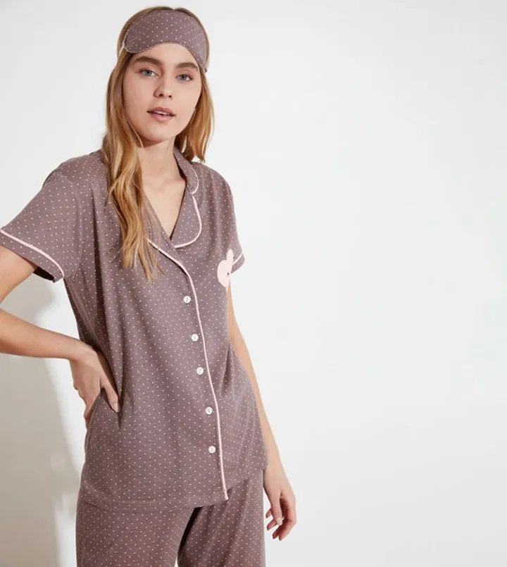 Printed Knitted Night Suit