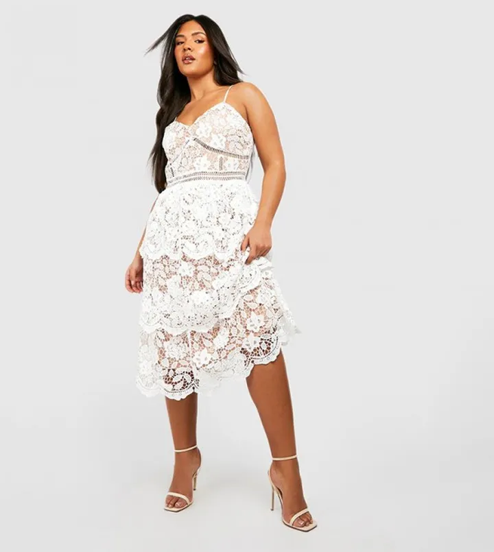 Premium Lace Peplum Skater Dress
