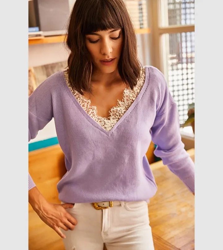 Lace Detailed Knitwear Top