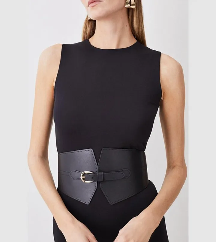 Leather Wide Waist Belt