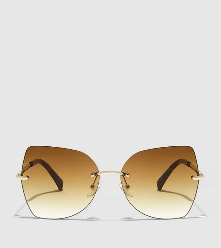 Naomi Rimless Retro Sunglasses