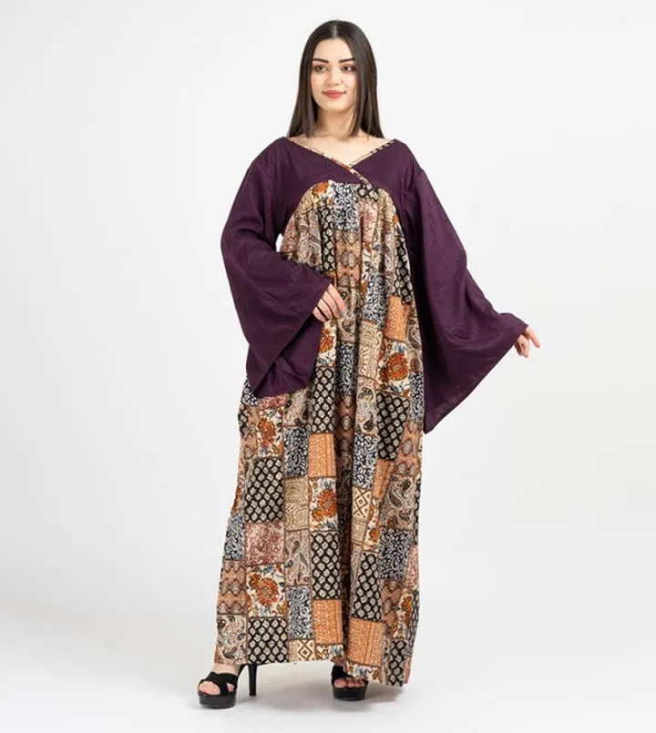 Printed Bell Sleeves Jalabiya