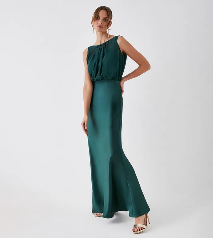 Solid Sleeveless Bridesmaids Maxi Dress