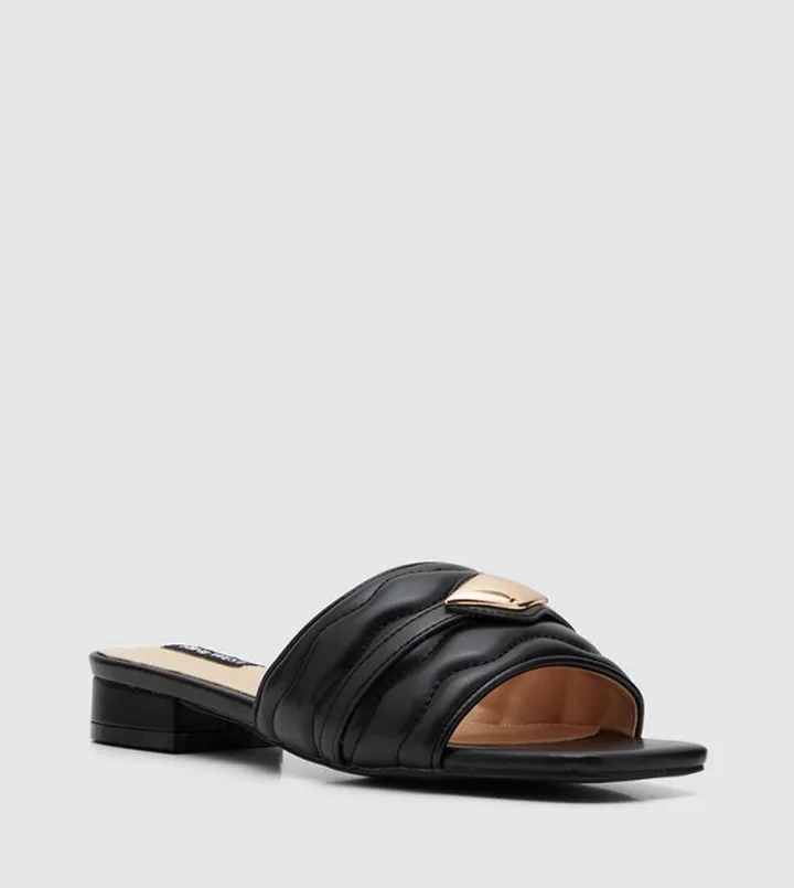 Metal Accent Slide Sandals