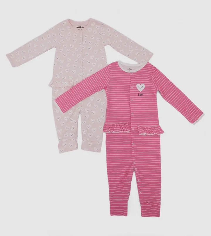 Pack Of 2 Graphic Printed Sleepsuits