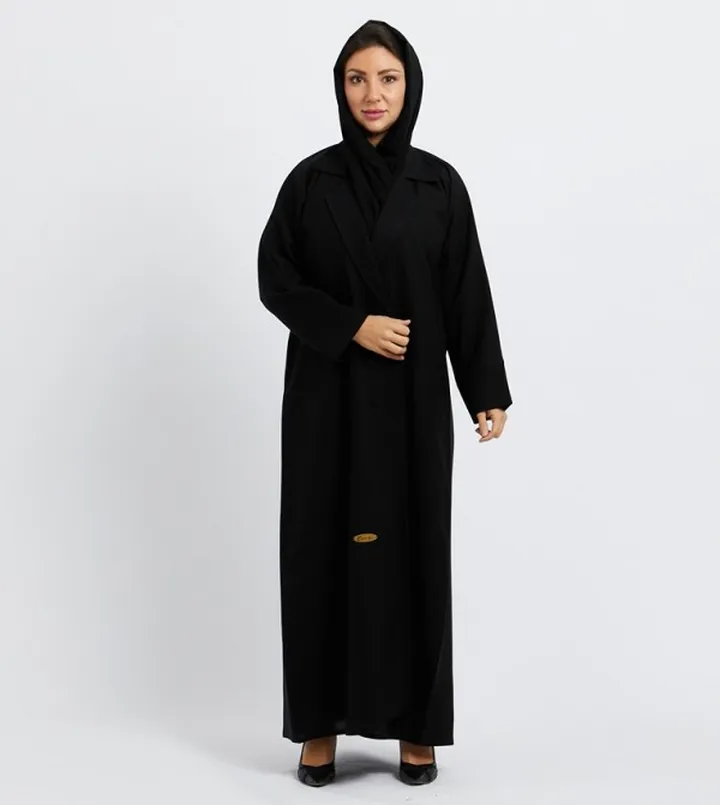 Solid Front Open Long Sleeves Abaya