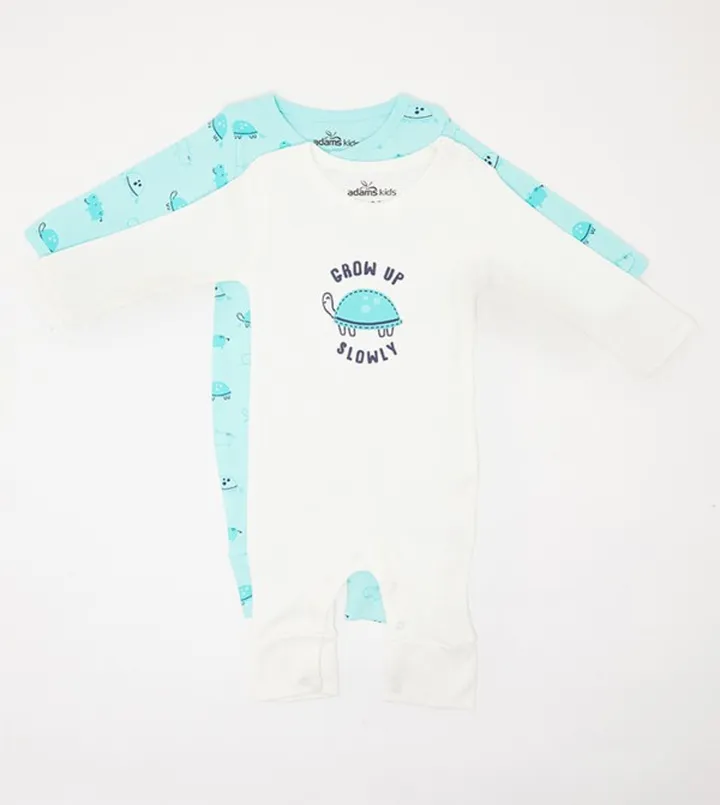 Pack Of 2 Open Foot Sleepsuits