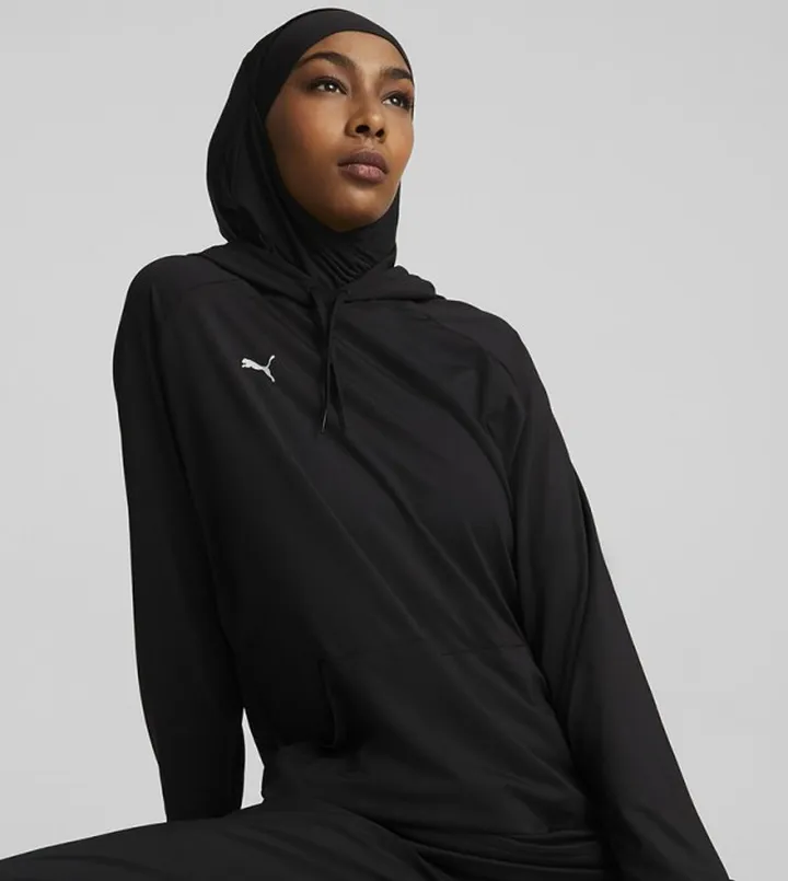 Logo Detail Modest Activewear Hoodie
