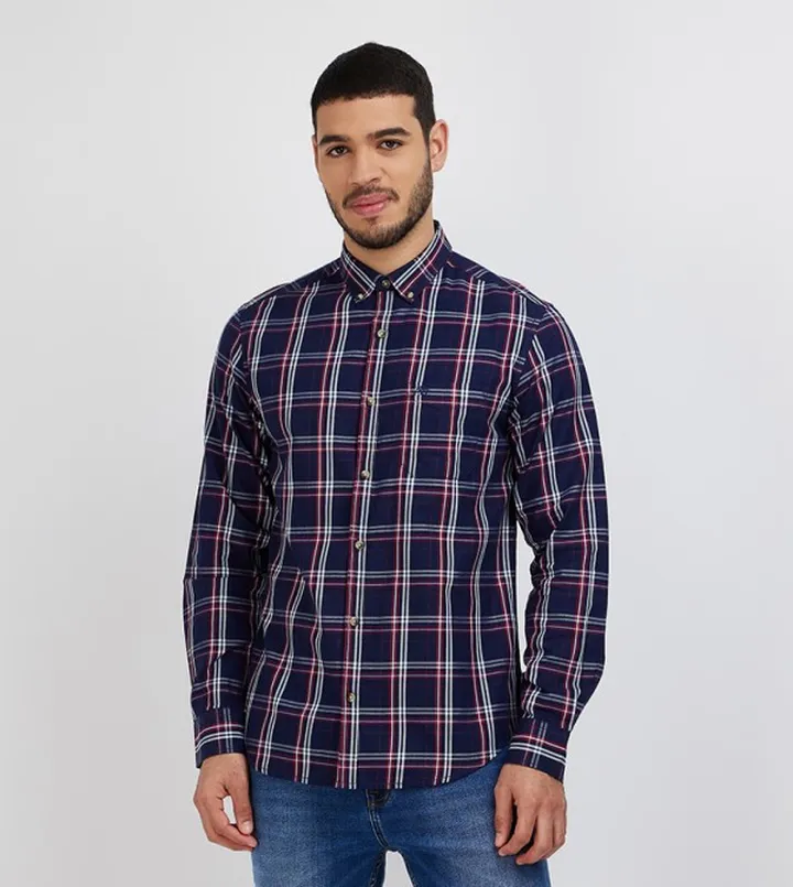 Aero Men's Plaid Long Sleeves Shirt