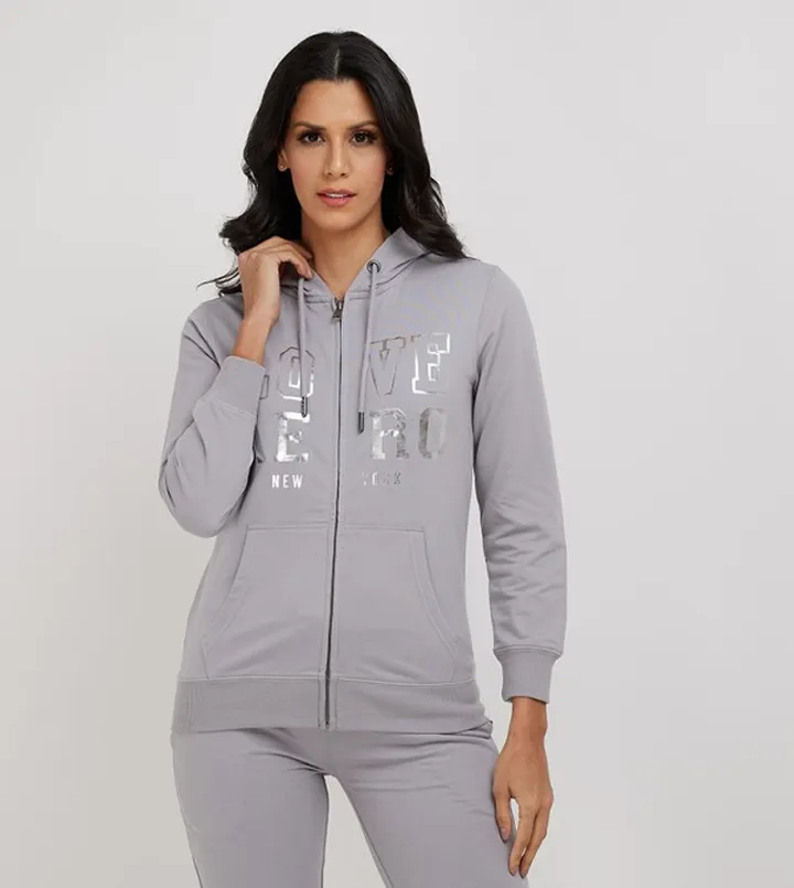 Aero Zippered Printed Hooded Jacket