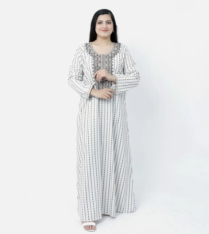 Embroidered Long Sleeves Jalabiya