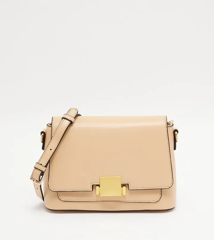 Logo Detail Flap Closure Crossbody Bag