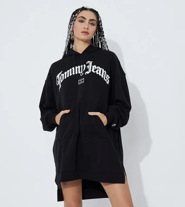 Grunge Hooded Oversized Sweatdress