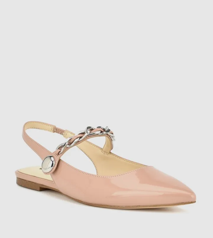 BRULIA Chain Detail Slingback Flats